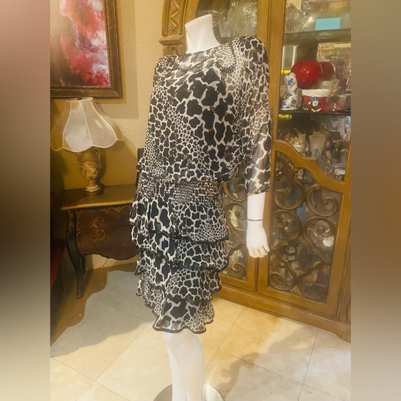 Vintage Pat Richards By Michael Maielle Black/White Sequins Dress - Picture 7 of 10